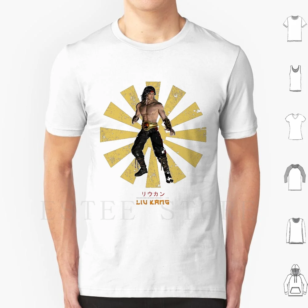 Liu Kang Retro Japanese Mortal Kombat T Shirt Print Cotton Mortal Kombat Sub Zero Scorpion Raiden Goro Jax Finish Him Fatality