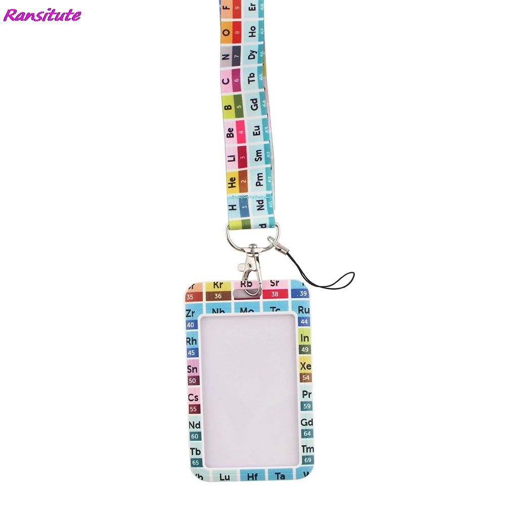 Ransitute R1379 Chemical Periodic Table Bank Credit Card Holder Bus ID Name Work Card Holder For Student Staff Workers