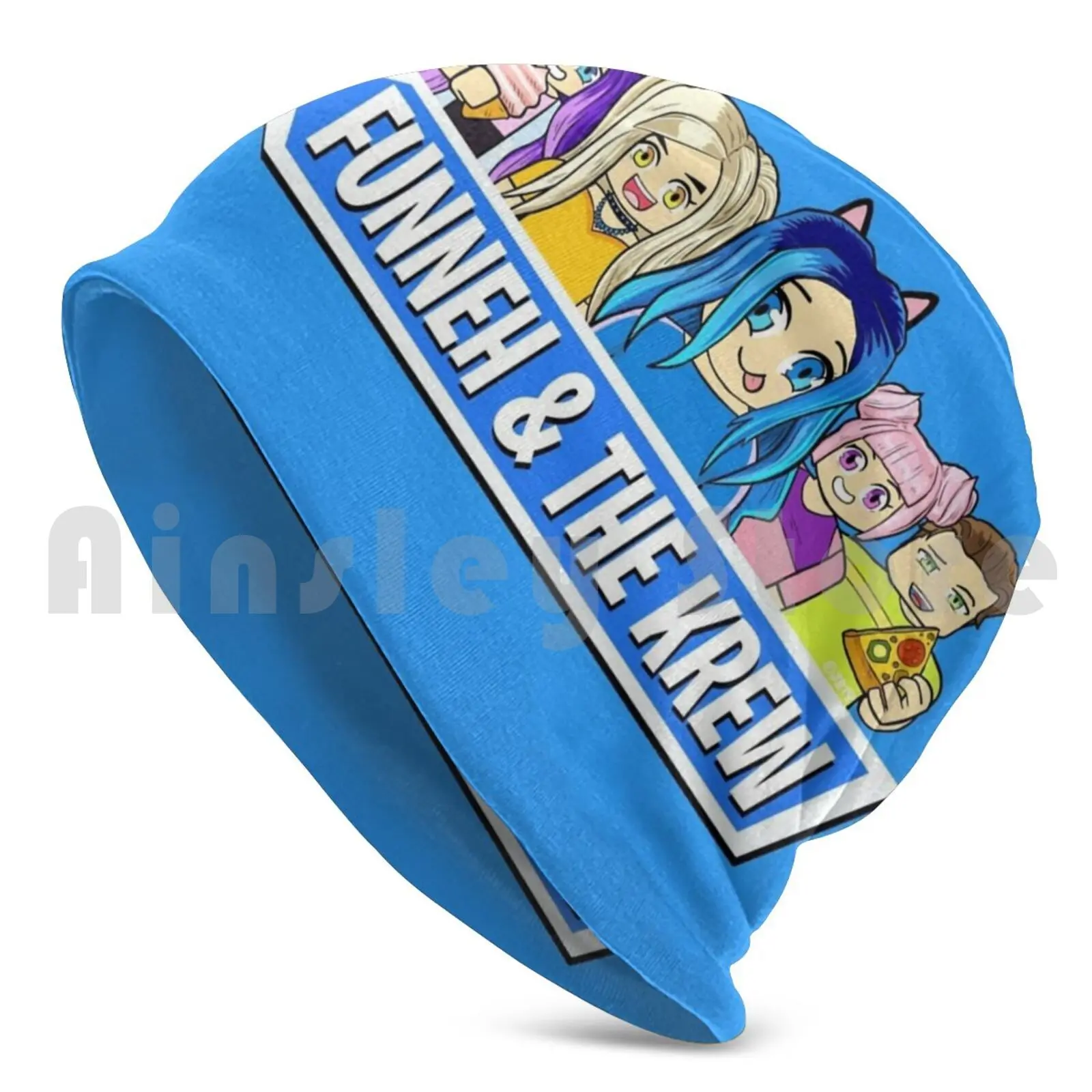 Blox Krew Beanie Hedging Cap DIY Print Cushion Funneh Itsfunneh Its Funneh Lunar Draco Gold Manga Manga Girl Anime Anime