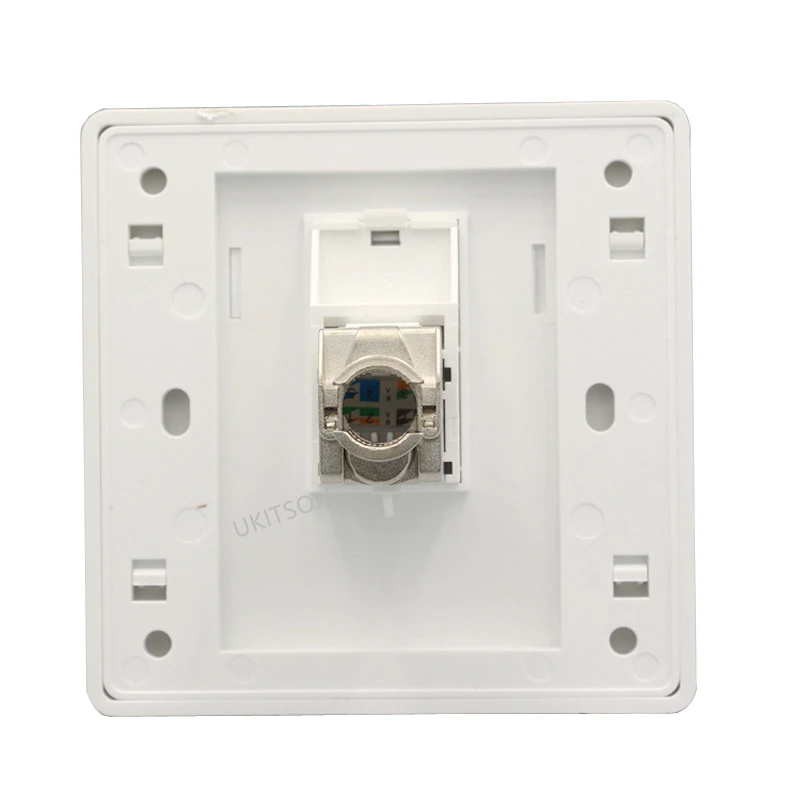 1 Socket CAT6A RJ45 Wall Panel CAT.6A 10GB Ethernet Plug LAN Interface 86x86mm In White For Office School Hotel Network