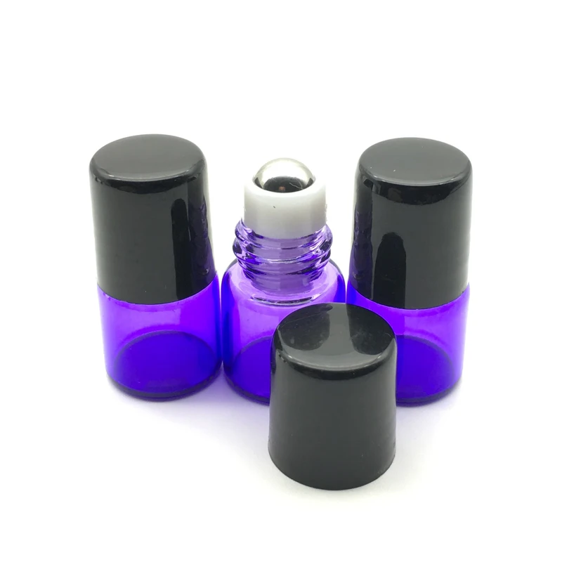 

20pcs Refillable Perfume Sample 1ml Purple-Blue Roller Bottle roll on Bottles for Essential Oil Deodorant Containers