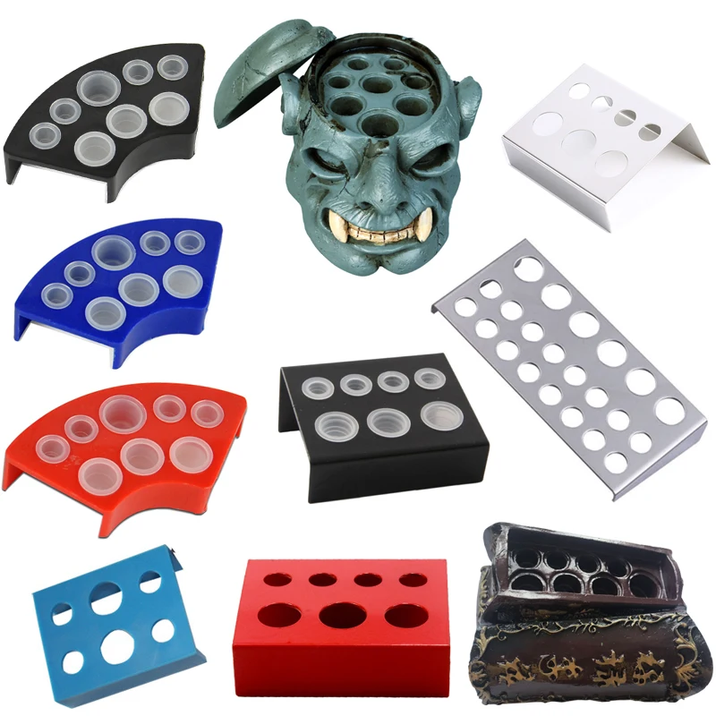 Suministros de tatuaje de acero inoxidable poroso tatuaje Color Rack accesorio