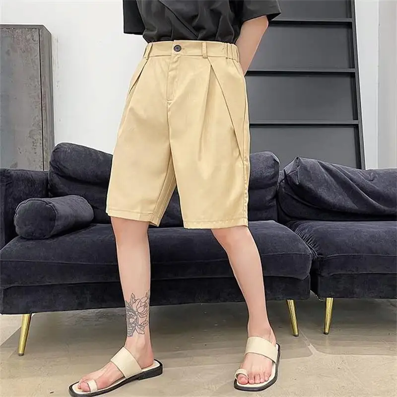 

Men's Suit Shorts Summer New Japanese Simple Pure Color Urban Youth Straight Tube Leisure Fashion Loose Large Size Shorts