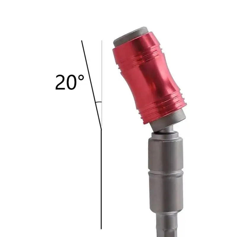 Adattatore per asta di collegamento con supporto per cacciavite magnetico con direzione regolabile angolo di 20 ° per punta a vite con codolo esagonale 1/4