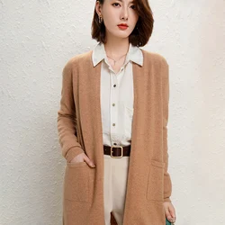 Women's Top Grade Soft 100% Wool Knit Sweater Winter New Cardigan Warm Comfortable Jumpers Standard Size Ladies Fashion