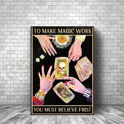To make magic work you must believe in the first poster, tarot reading poster wall art poster, tarot printing, gift for tarot re