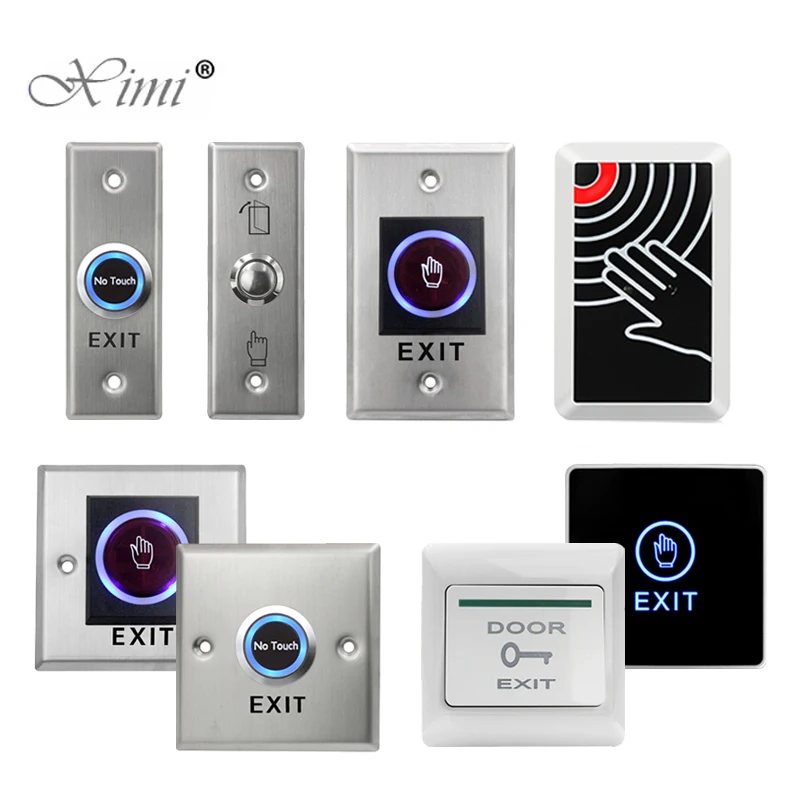 Stainless Steel No Touch Wall Exit Switch Touchless Door Release Exit button Contactless Infrared 12V Access control Push Switch