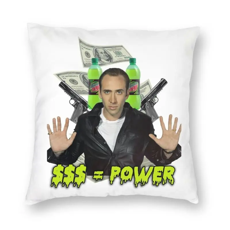 Nicolas Cage Immortality American Filmmaker Cushion Cover For Sofa Home Decorative Money Is Power Square Pillow Case 45x45cm