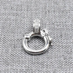 925 Sterling Silver Round Lobster Clasp Rhodium Plated w/ CZ for Jewelry Making