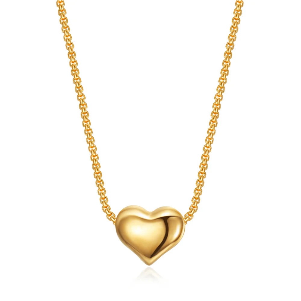 Gold Color Minimalist Smooth Tiny Love Heart Necklaces For Women Chokers 2021 Trend Fashion Party Gift Jewelry