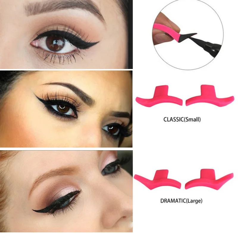 4 Pcs Eyeliner Template Model Stamp Makeup Aid Tools Sexy Silicone Eyeliner Stamps Practical Eyeliner Template Model Kit