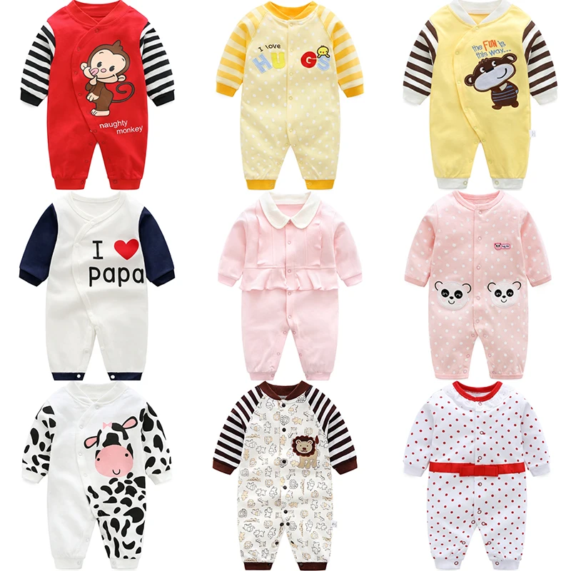 Baby Boy I love dad Jumpsuit Newborn Clothing Pajamas Toddler Costume Cartoon Girl Long-Sleeved 0-24 Months Cute Girl Rompers