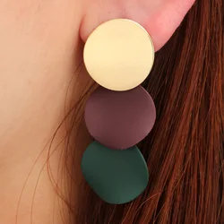 2020 Statement Earrings Green Blue Red Black White Gold Irregular Square Round Geometric Earrings for Women Jewelry Oorbellen