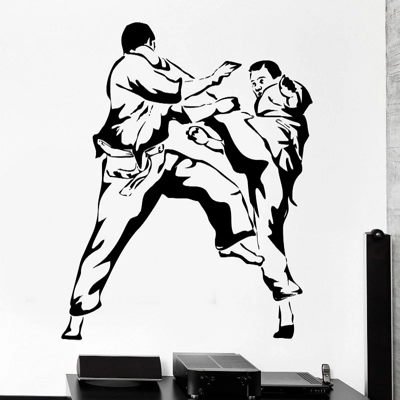 

Karate Judo Martial Arts Sports Vinyl Wall Stickers Competitive Sports Fans School Dormitory Home Room Decoration Mural YD6