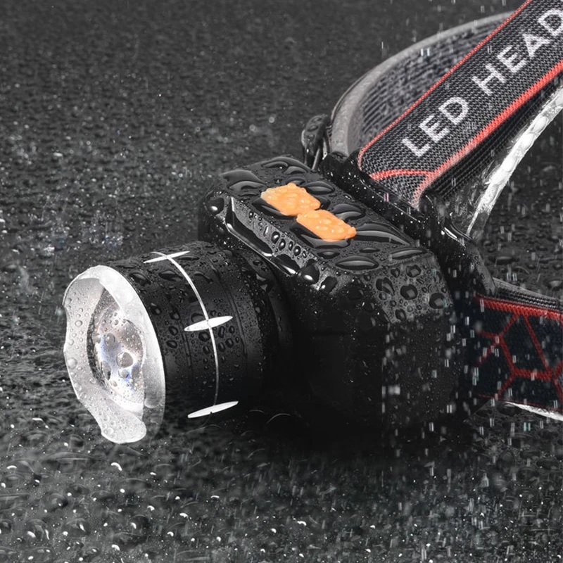 Powerful XHP50.2 LED Headlamp Waterproof Fishing Camping Lantern Torch Rechargeable 18650 Headlight 3 Modes Zoom Head Flashlight