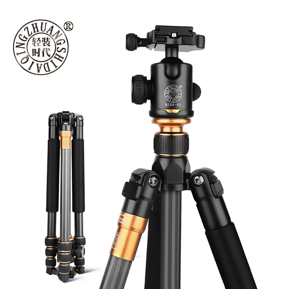 QZSD Beike Q999C Carbon Fiber Professional Tripod Monopod Ballhead Changeabel For DSLR Camera 1400g Netweight 159cm max height