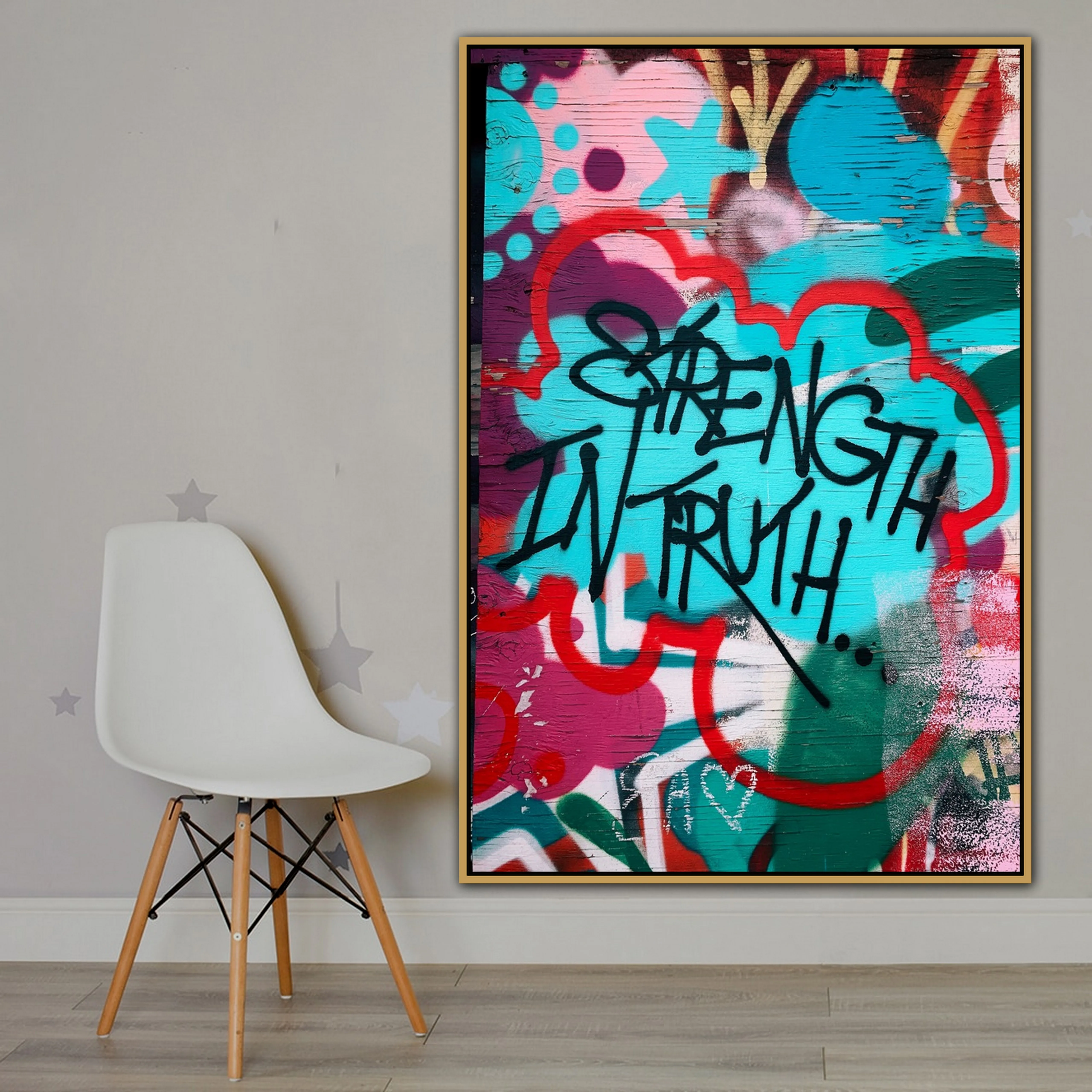 Strength Urban Street Art Graffiti Wall Art Poster Wall Photo Pictures Wall Art Living Room Wall Decor Painting Canvas Print