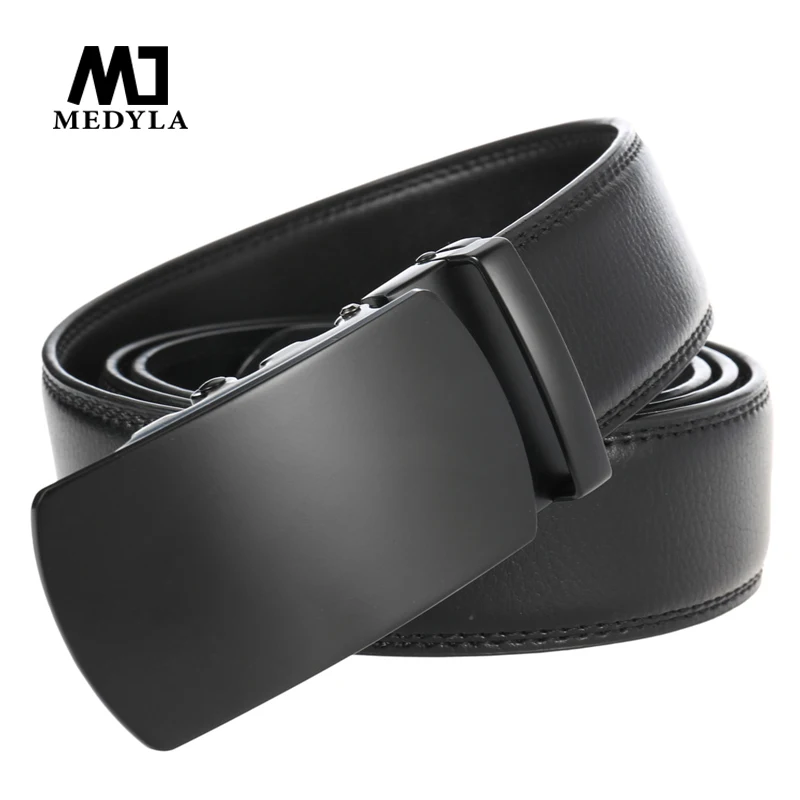 

Cow Genuine Leather Men's Belt Cowskin Strap for Male Automatic Buckle Belts for Men Alloy Buckle Belts LY1064b