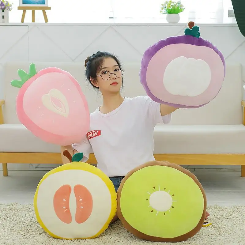 New Armchair Seat Peach Pillow Dinning Chair Desk Seat Backrest Pillow Office Seat Massage Cute Cartoon Fruit Cushion Room Decor