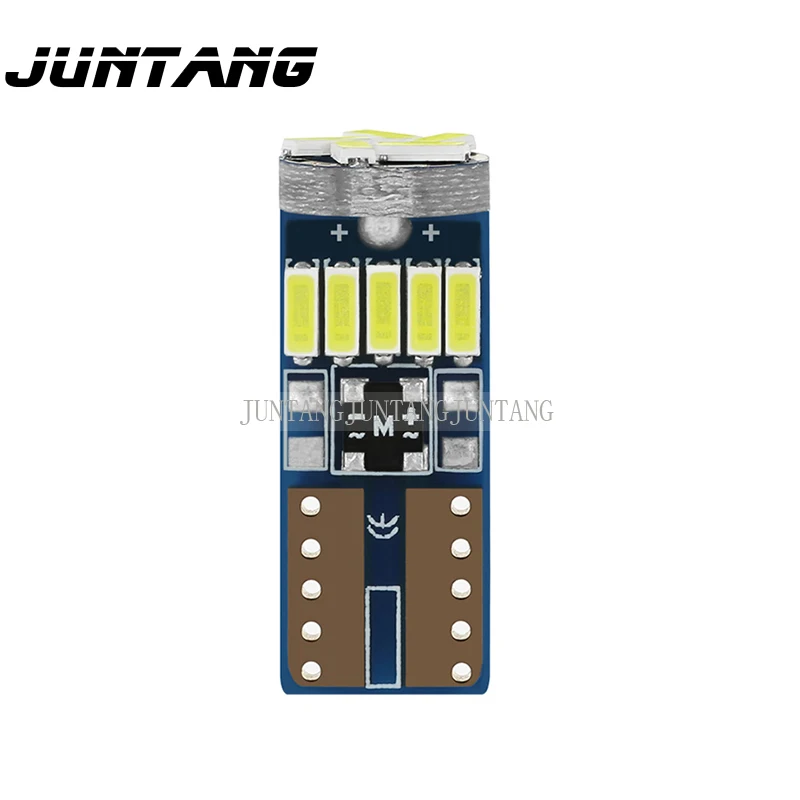 10pcs car headlight led lamp bead bulb decoding width light t10 4014 15smd canbus width light 5w license plate light