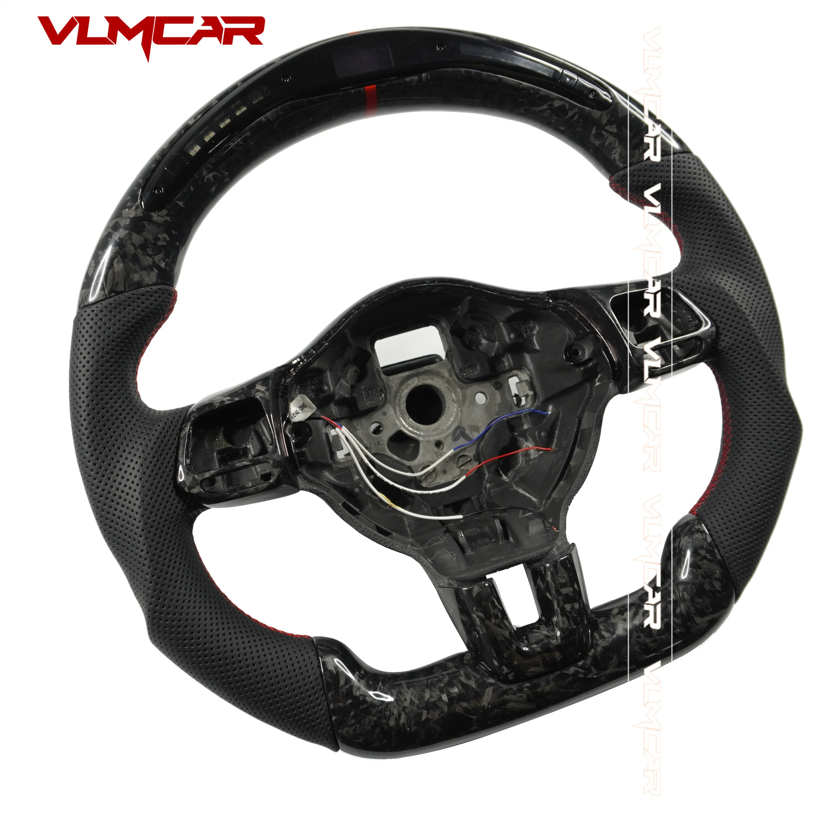 Custom Forged Carbon Fiber Steering Wheel With LED For VW Golf MK6 GTI R