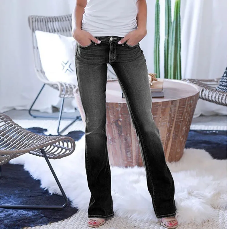 Damskie modne dลผinsy Slim Skinny Stretch Sexy niskiej talii spodnie Flare elastyczne damskie spodnie brazylijska jesieล i wiosna C3120