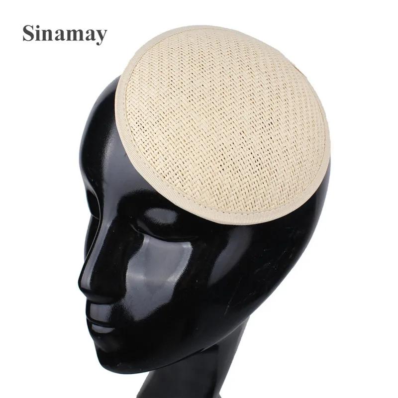 Vintage Beige Fascinator Base For DIY Millinery 13CM Cute Hats Headwear Material Accessories Craft Women Party Church 1Pcs/Lot