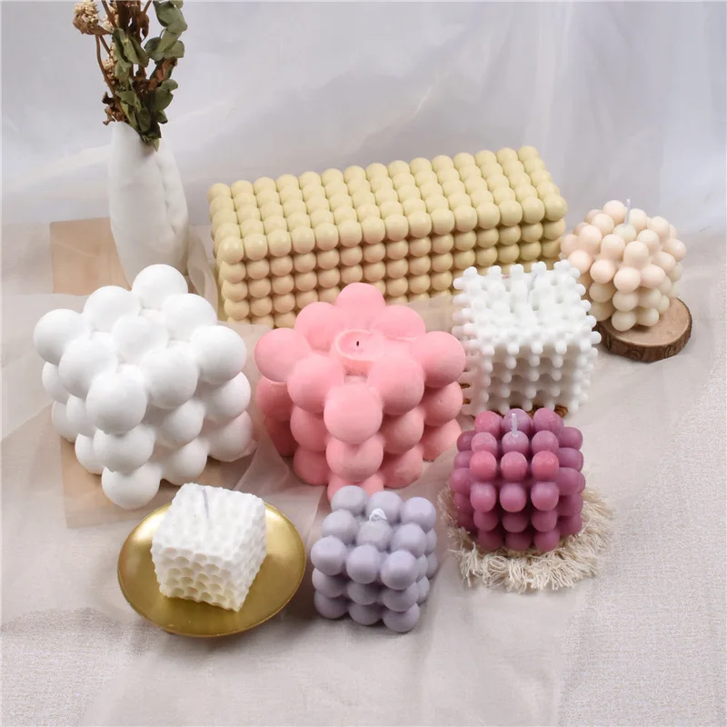 Multiple style Silicone Candle Mold High Quality Round Bubble Ball Cube Resin Soap Baking Mold Aromatherapy Candle Plaster Mould