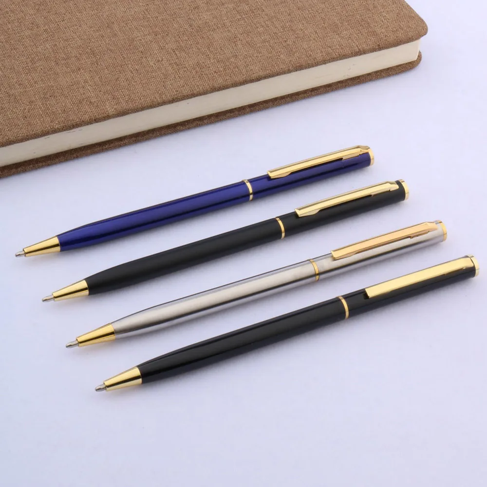 High quality 006 Stainless steel Ballpoint Pen Frosted classical gold signature ink ball point pen Stationery Office supplies