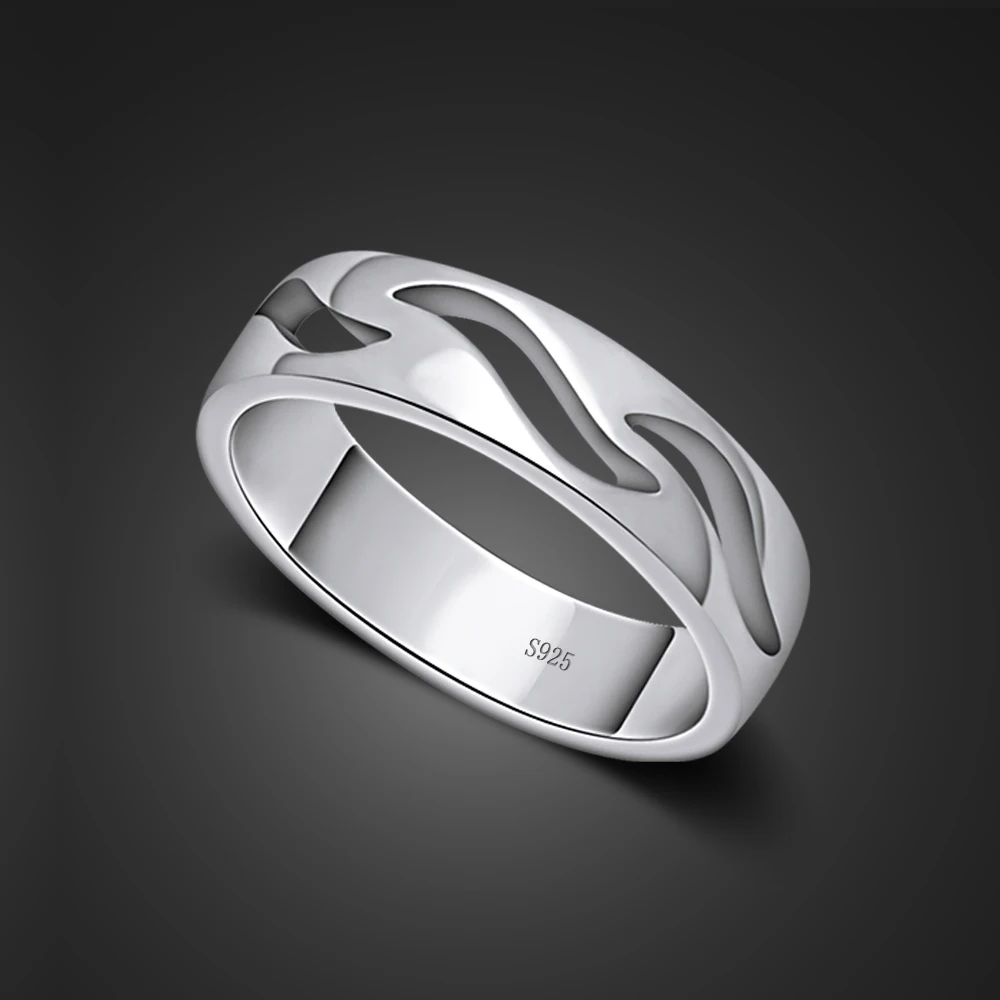 

Minimalism Fashion Simple Design Hollow Out Leaves Ring Woman 925 Sterling Silver Stacking Ring Charm Hand Jewelry Couple Gift