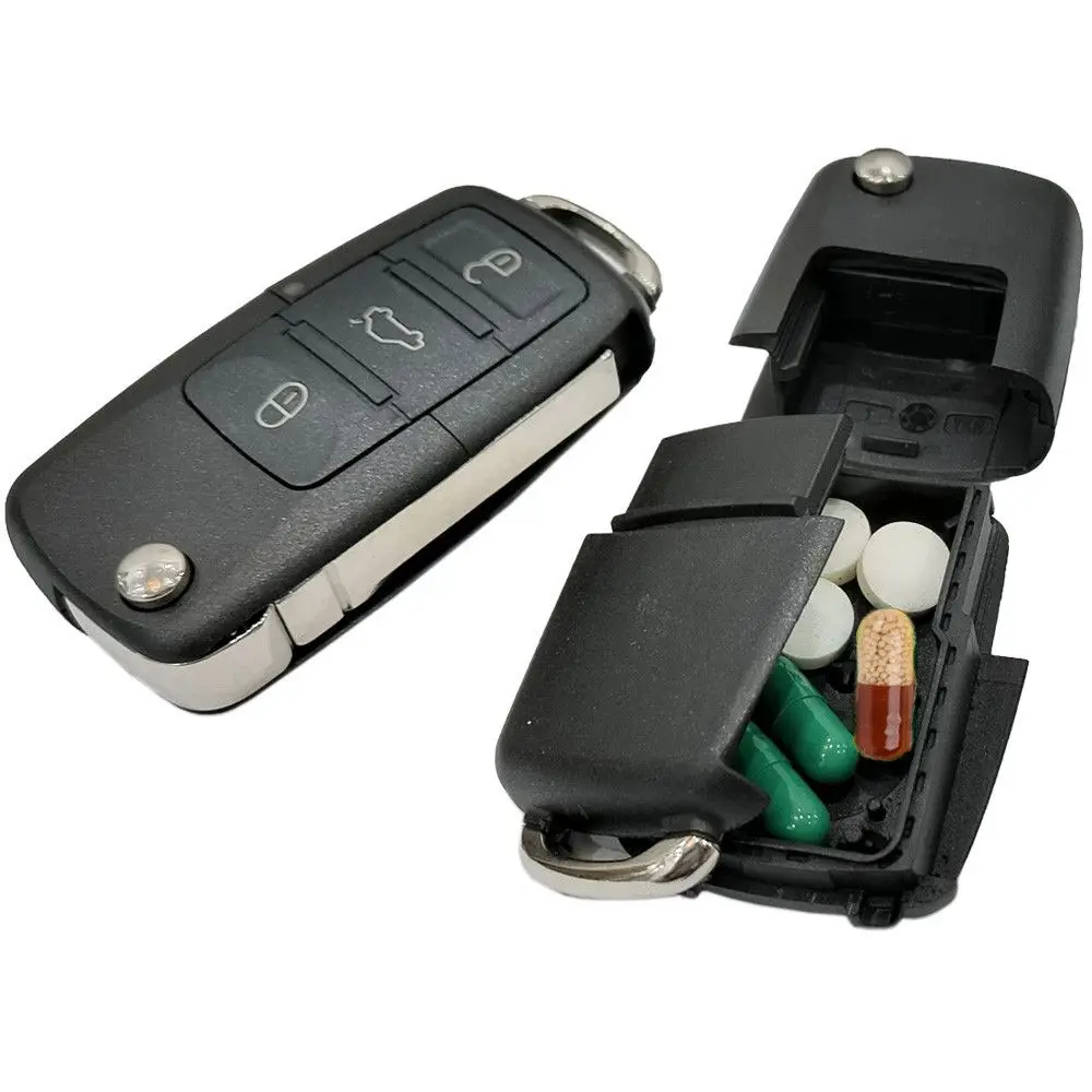 Pill Christmas gift Small safe Store Safety  Car key Stash box Keychain S torage Box