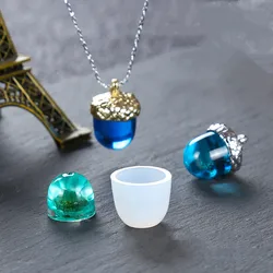 SNASAN Acorn Shape Necklace Pendant Silicone Mold Jewelry Making UV Epoxy Resin cCasting monlds Charms