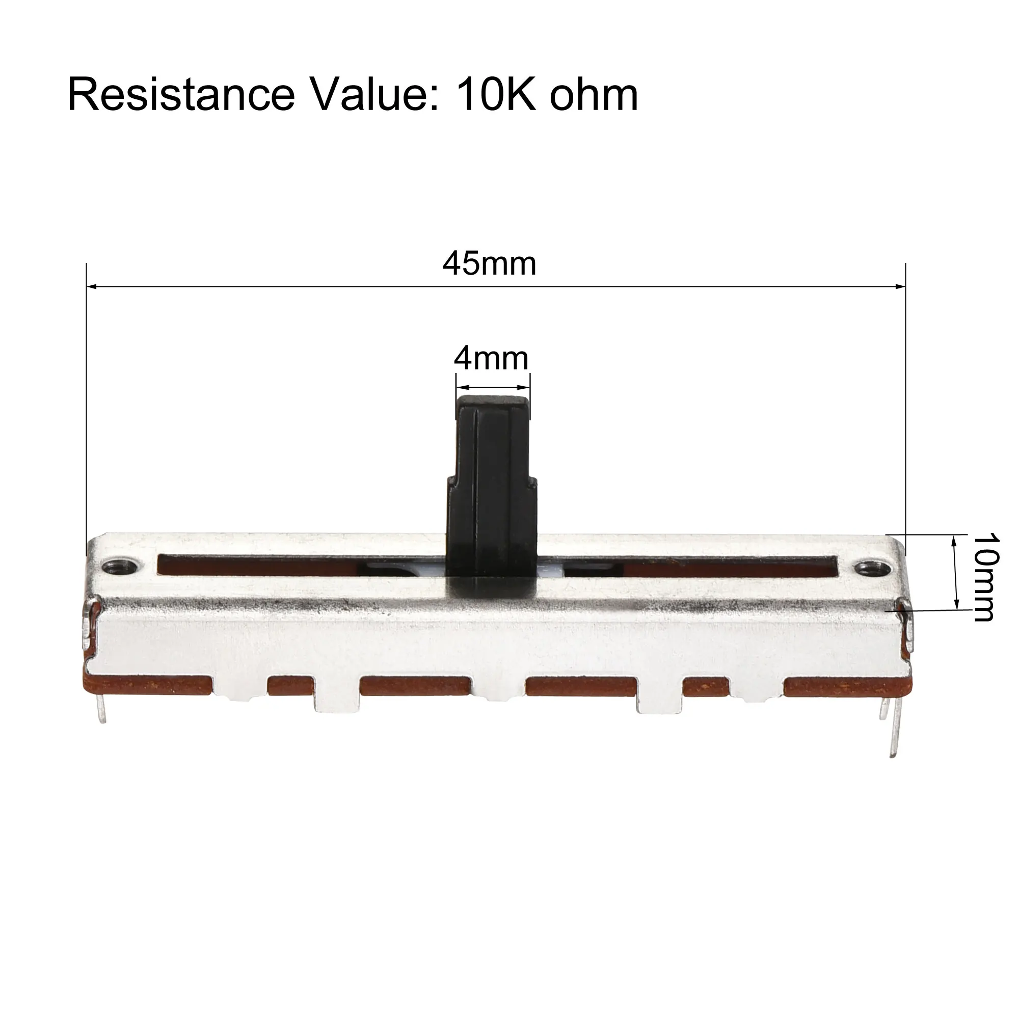 Uxcell 2Pcs Fader Variable Resistors Mixer 45mm Straight Slide Potentiometer B10K Ohm Single Channel