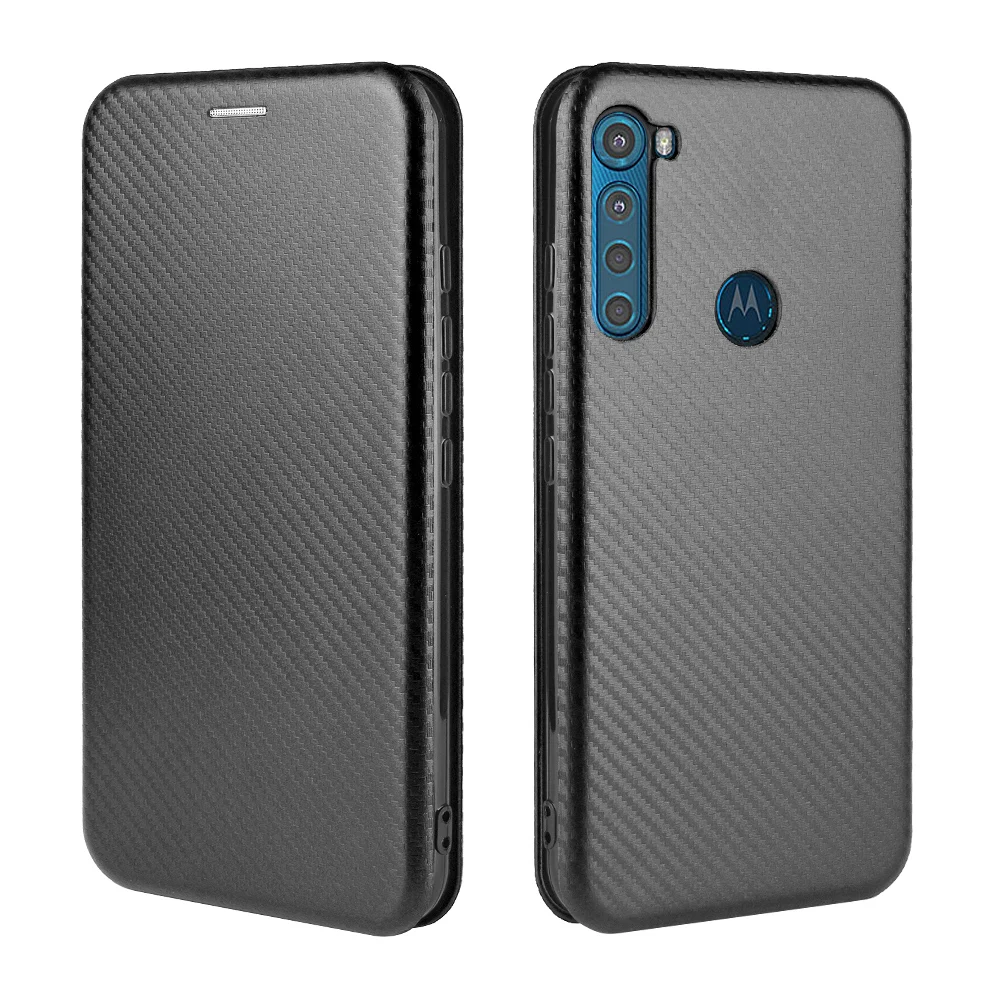 For Motorola One Fusion Plus Case Carbon Fiber Flip Leather Case For Motorola Moto One Fusion Plus Case Cover