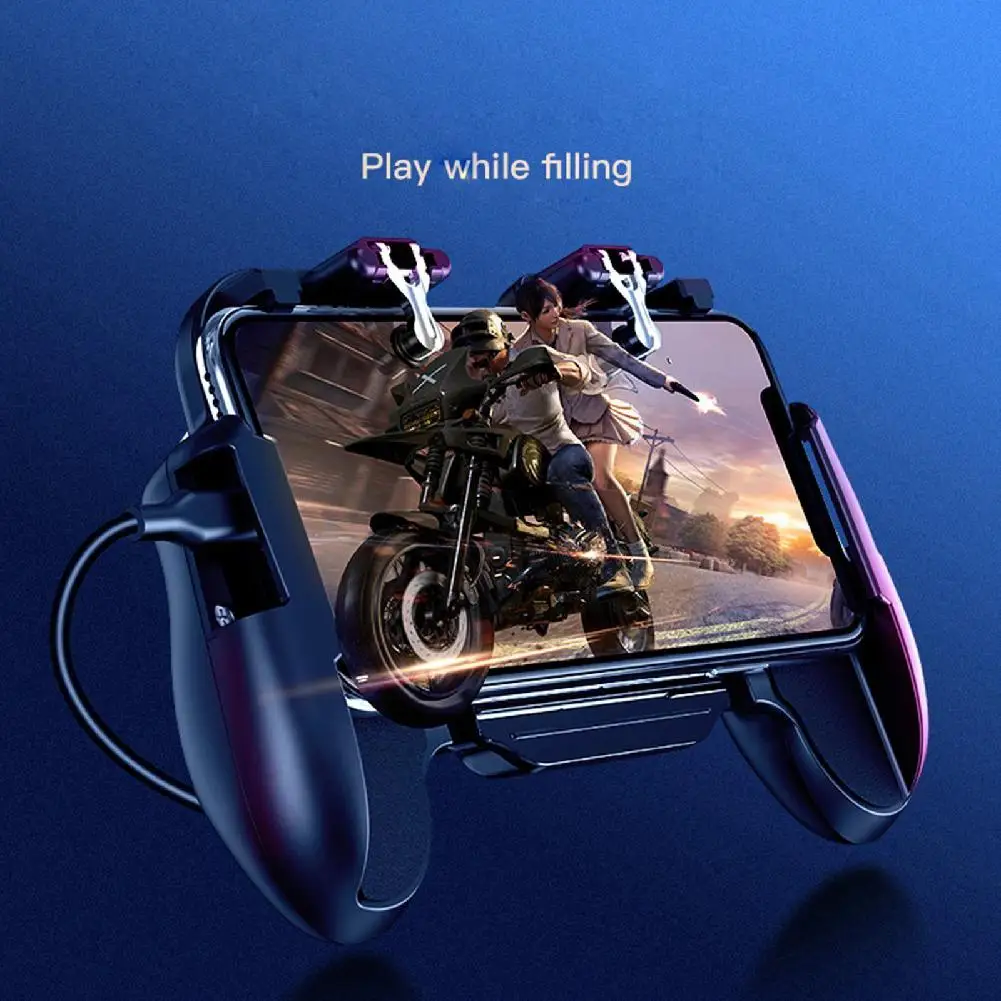 For PUBG Mobile Gamepad L1R1 Trigger Shooter Controller with Cooling Fan Fit for 4-6.3 inch iOS Android phone Game Pad