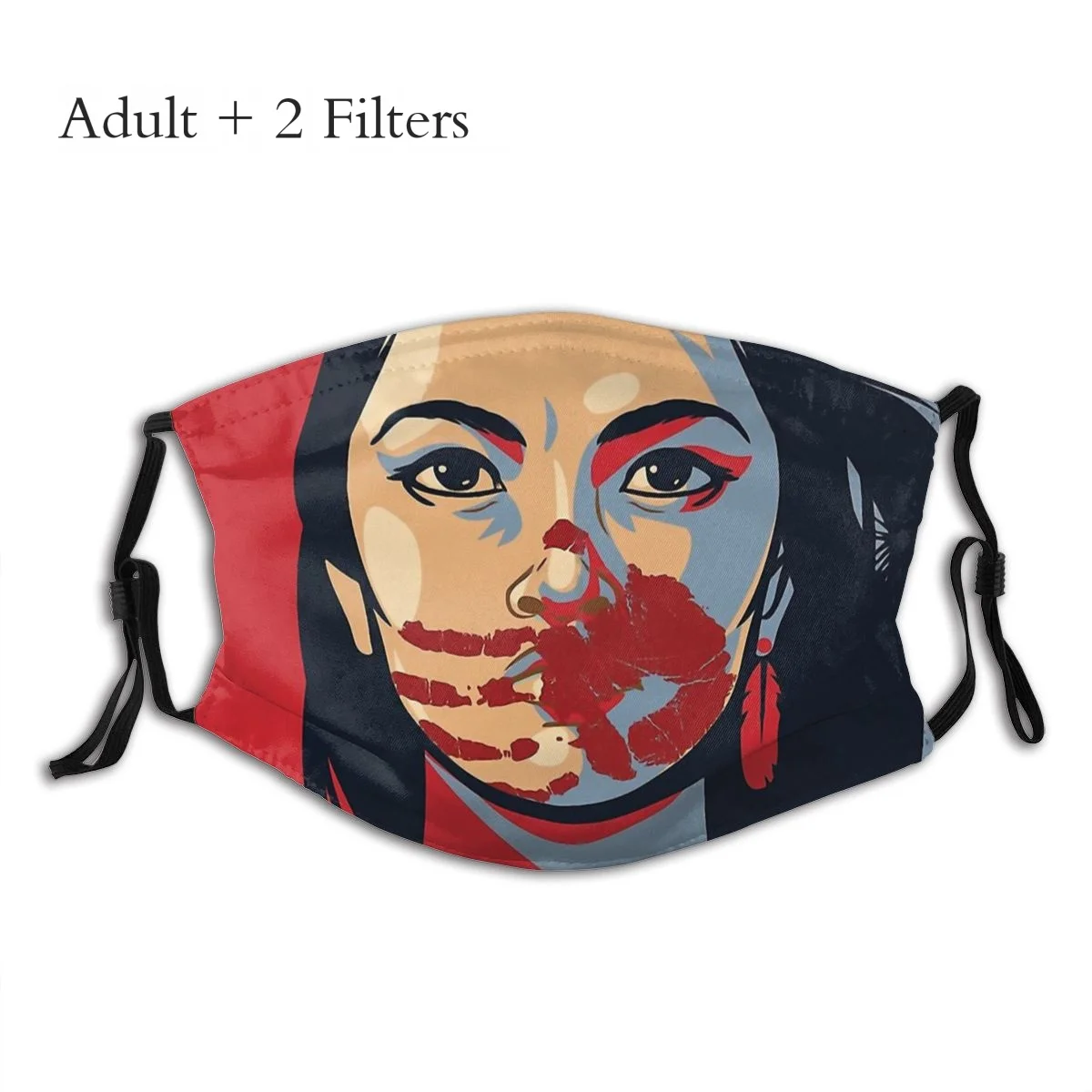 Canada Flag Funny Mask MMIW Awareness Native American Woman Artwork Face Shield Colored Decoration Washable Healthy With Filters