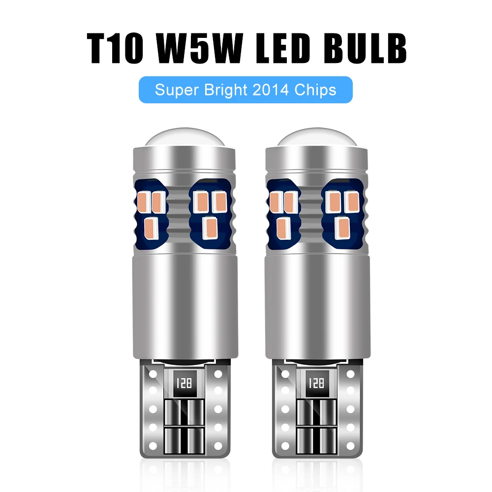 

2x Car Signal Lamp T10 W5W Led Canbus Bulbs 18SMD 2014 Chips W5W 168 194 Car Interior Reading Light Wedge Side Lamps 12V