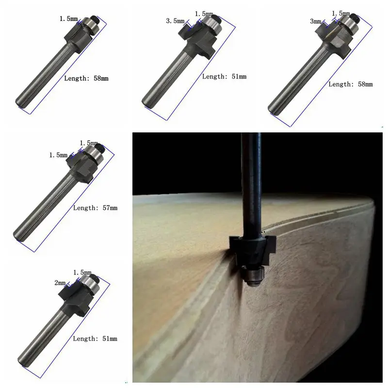 Guitar edging inlay slot tool T-knife Guitar making tool trimming machine 635 chuck with Guitar milling cutter