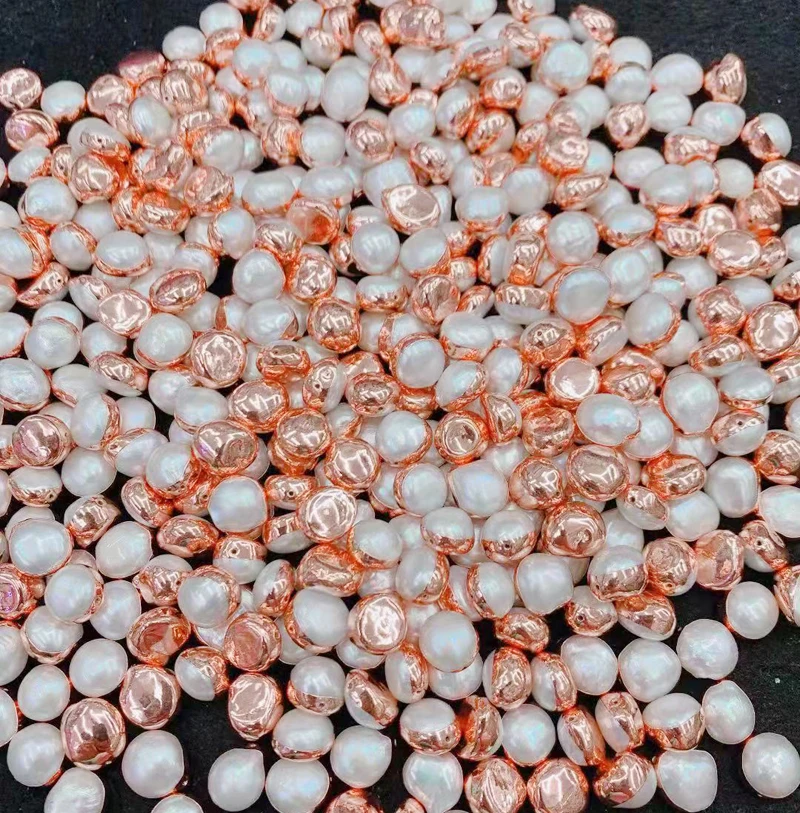 

Pearl Beads , Jewelry Beads Finding for Bracelet Necklace DIY Making , Copper 10pcs 24K Rose Gold Plated