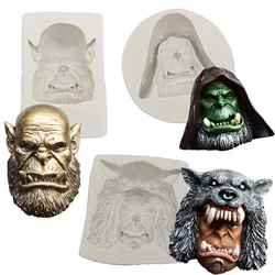 WOW Mage ,Warrior ,Orc Tribe Leader Silicone Mold Fondant Cake Decorate Mould Sugarcraft Chocolate Baking Tool For Cake Gumpaste