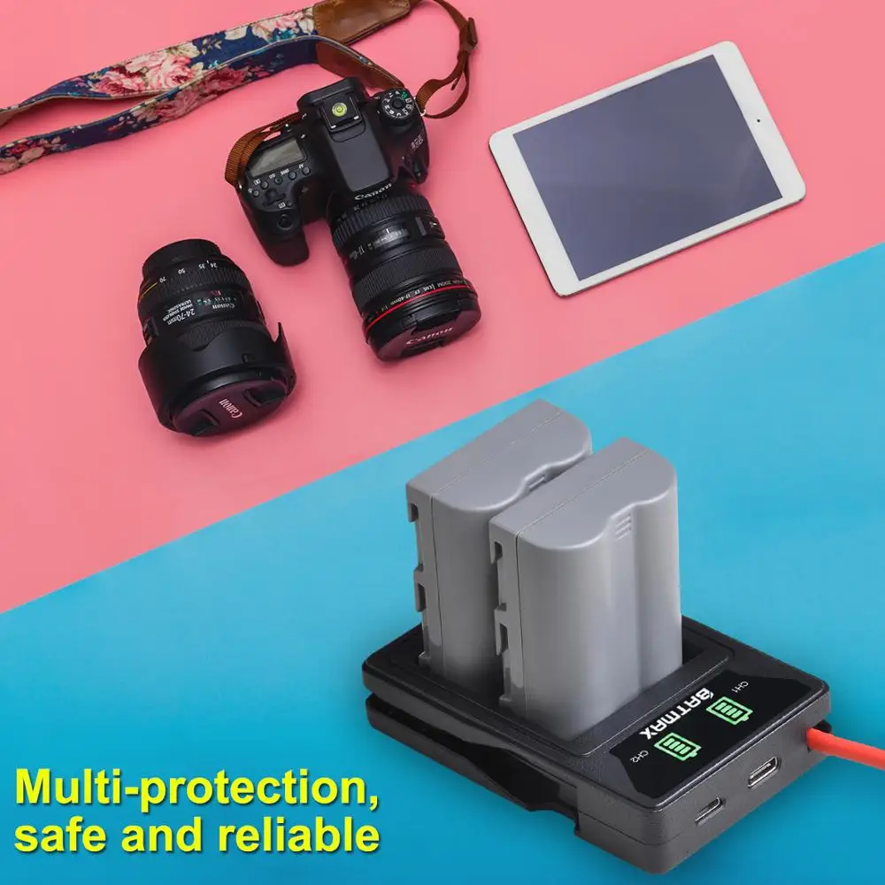 1800mAh EN-EL3e EN EL3e Camera Battery Bateria + Built-in USB LED Charger for Nikon D30 D50 D70 D70S D90 D80 D100 D200 D300