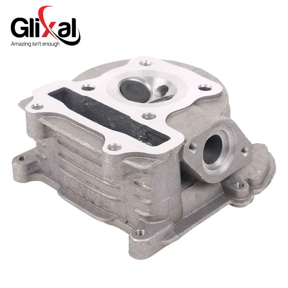 Glixal GY6 100cc Chinese Scooter Engine 50mm Big Bore Cylinder Head Assy for 4T 139QMB 139QMA Roketa ZNEN Moped (69mm valves)