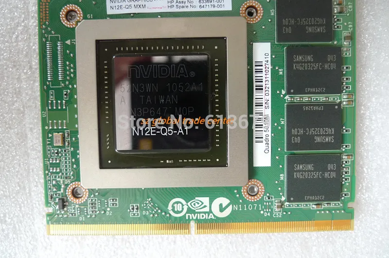 Original For Dell Precision M6600 nVIDIA Quadro 5010M 4GB K9MWW N12E-Q5-A1  Laptop Video card