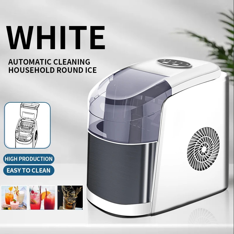 Household small ice maker, bullet round ice custom HZB-12C 15KG ice cube making machine, beverage ice making machine