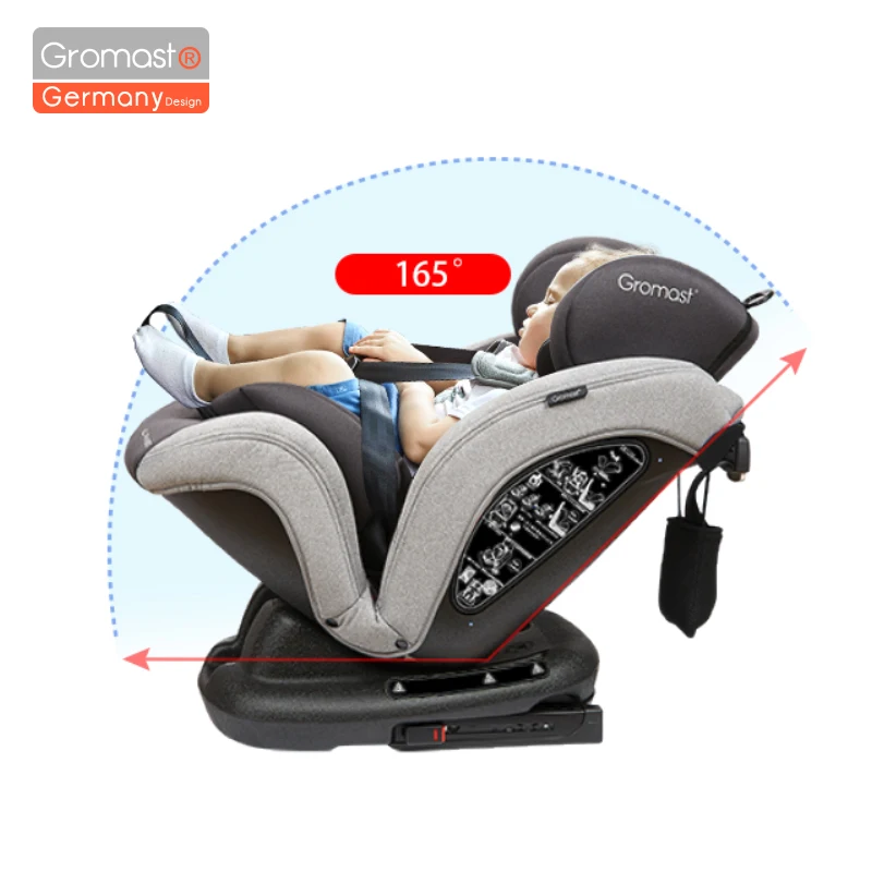 Gromast head support Adjustable 165° Baby Car Seat kids with Isofix Convertible Child Safety Booster Seat Armchair 0-12Y 9-36kg