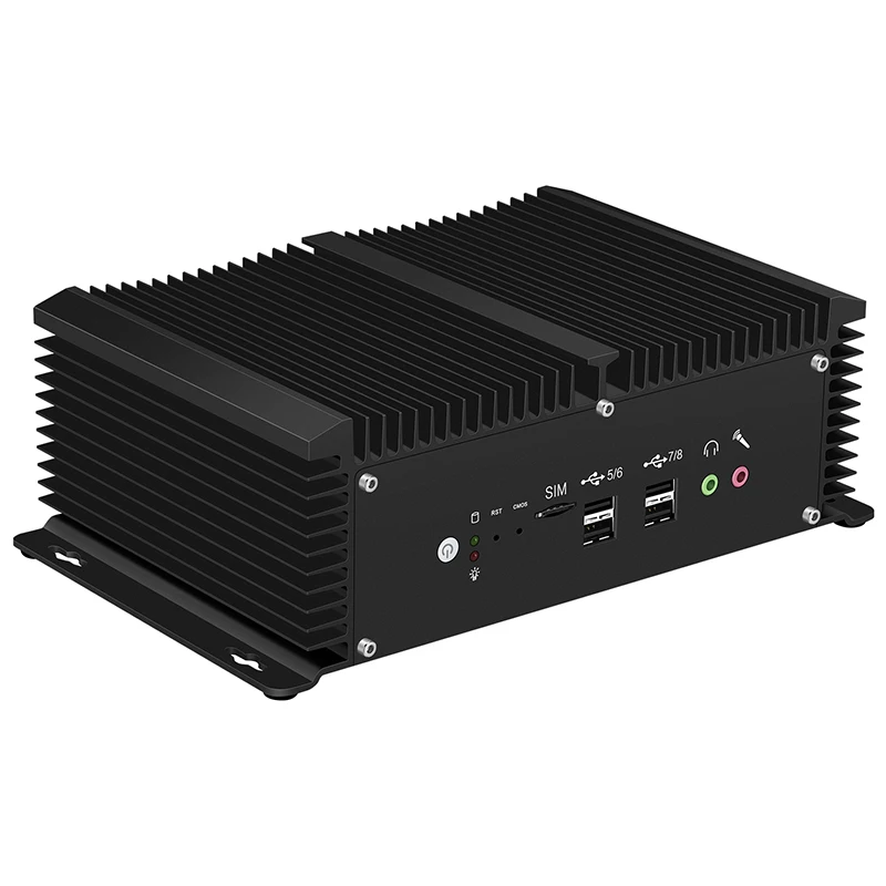 Mini PC industriel Inte Core i5-8250u/i7-8550u, sans ventilateur, Windows 10, DDR4, RAM, 4G LTE, wi-fi, RS232/422/485, 8 ports USB, 2 ports LAN, HDMI, VGA et GPIO