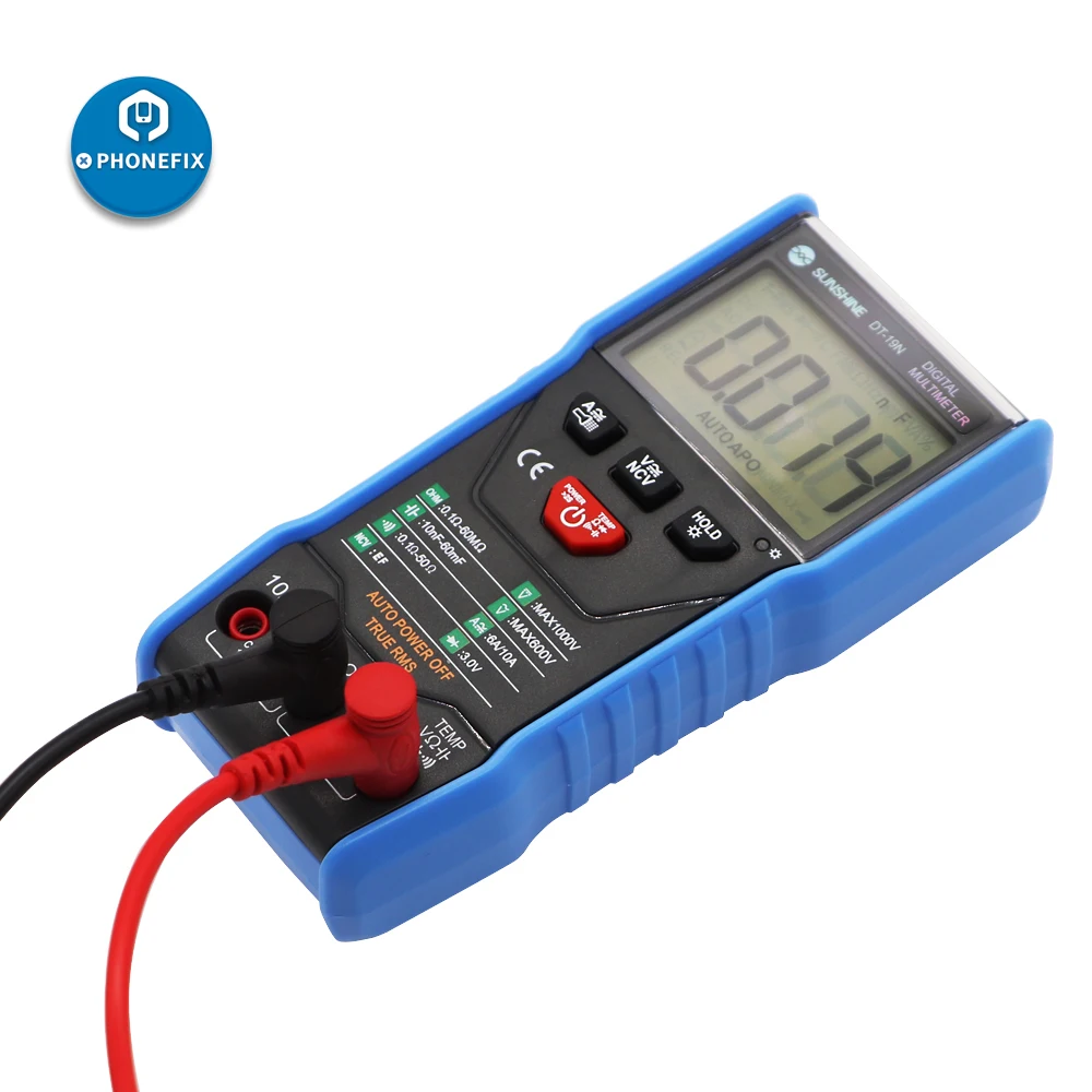 SUNSHINE DT-19N Mini Smart Multimeter Range Mobile Phone Repair Digital Multimeter AC DC Resistance Tester