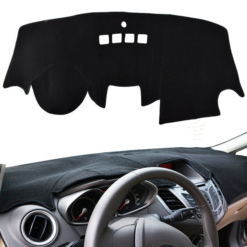 For Ford Fiesta 2009-2017 Black Front Dashboard Cover Carpet Car Dash Board Heat Proof Mat Auto Anti-Sun Shield Pad Shade Strip