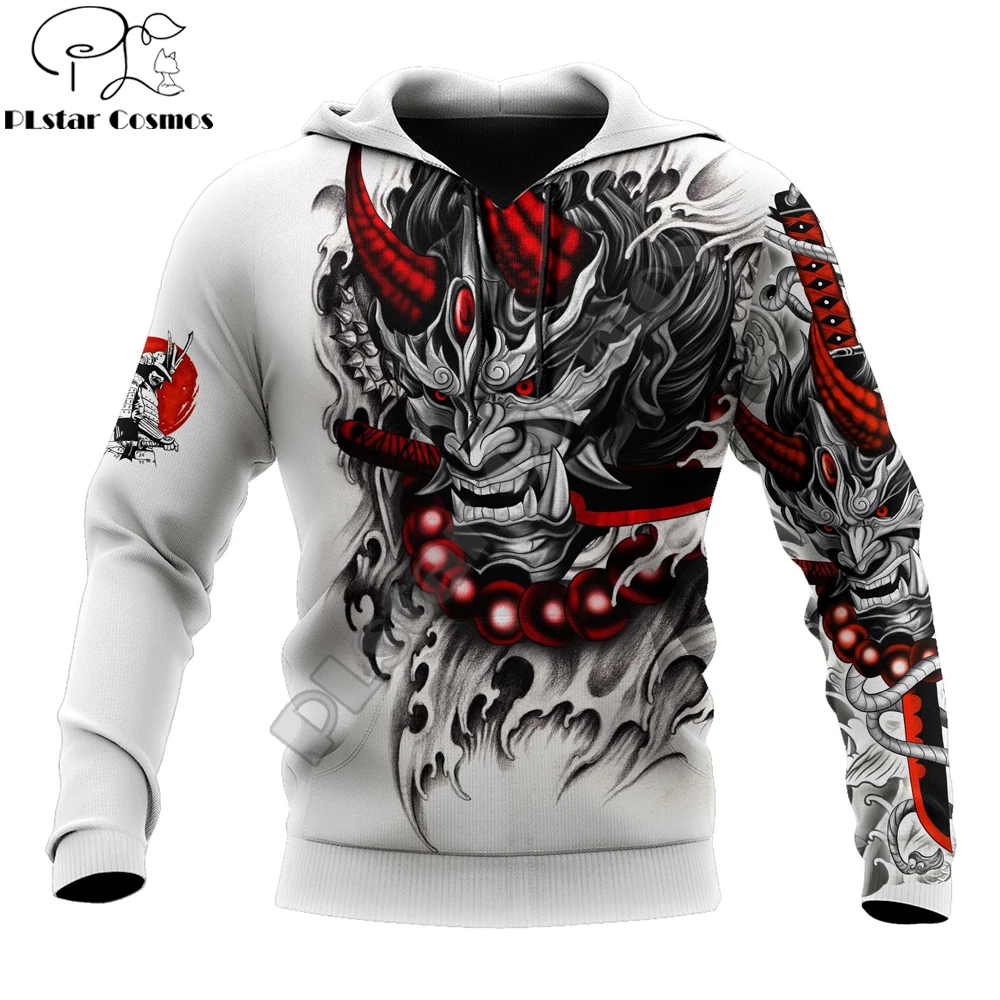 

Oni Mask White Tattoo 3D Printing Autumn Fashion Men Hoodie Unisex Hooded sweatshirt Street Casual Jacket Tracksuit DW703