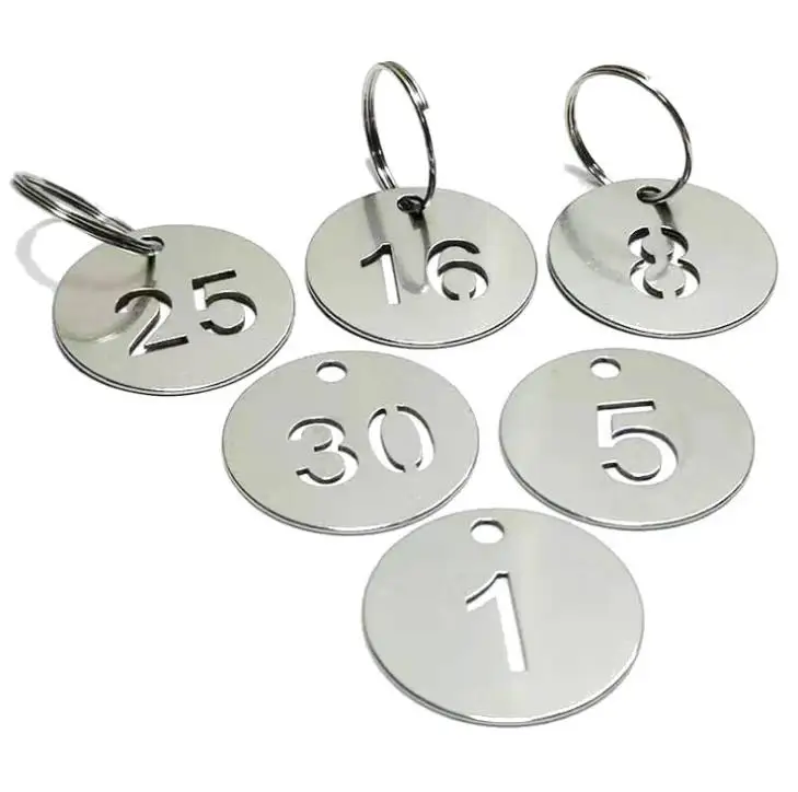 Number Tag Stainless Steel Key Chain Key Ring Keyring Dog Tag Custom 400 pcs/bag SN3870